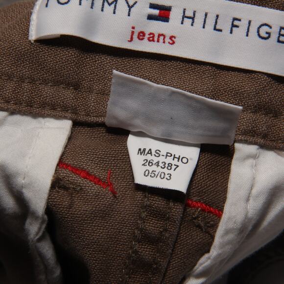 Vintage Tommy Hilfiger Y2K Khaki Cotton Jeans Size 8 33" inseam - Picture 8 of 9